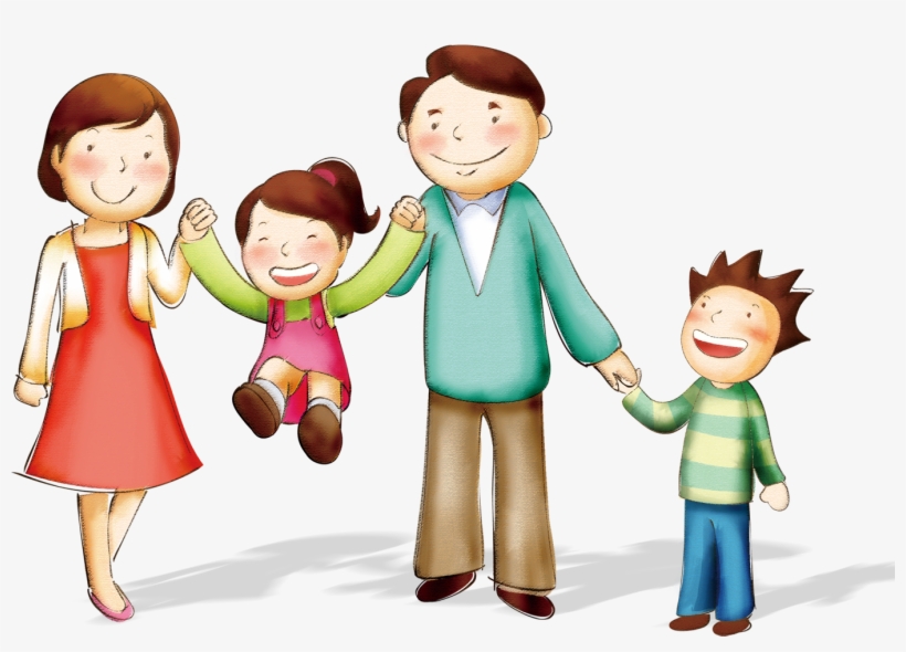 Cartoon Family Child Happiness - Family, transparent png