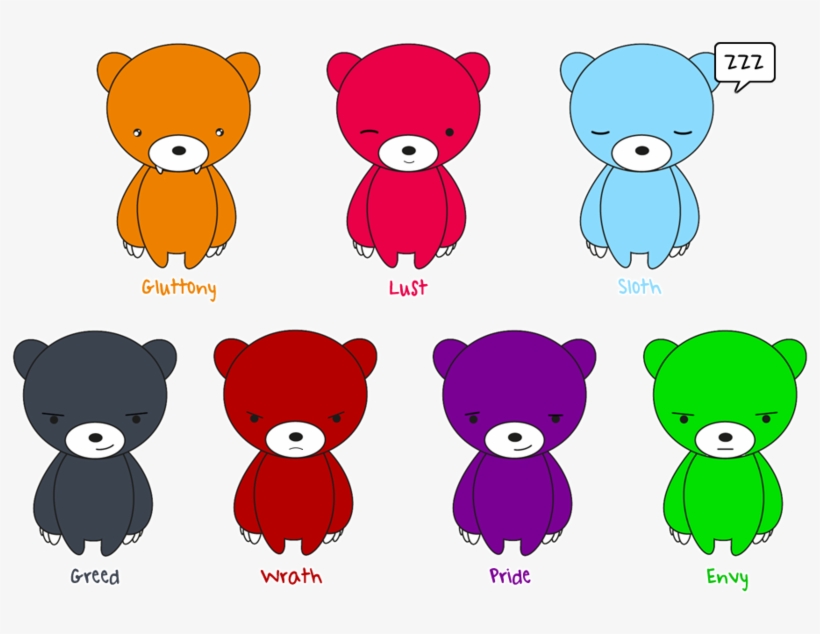 The Seven Cute Sinful Bears By Coconut - Giant Panda, transparent png