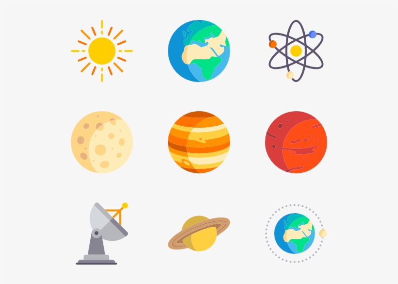 Space Elements 50 Icons - Space Icon Vector Png, transparent png