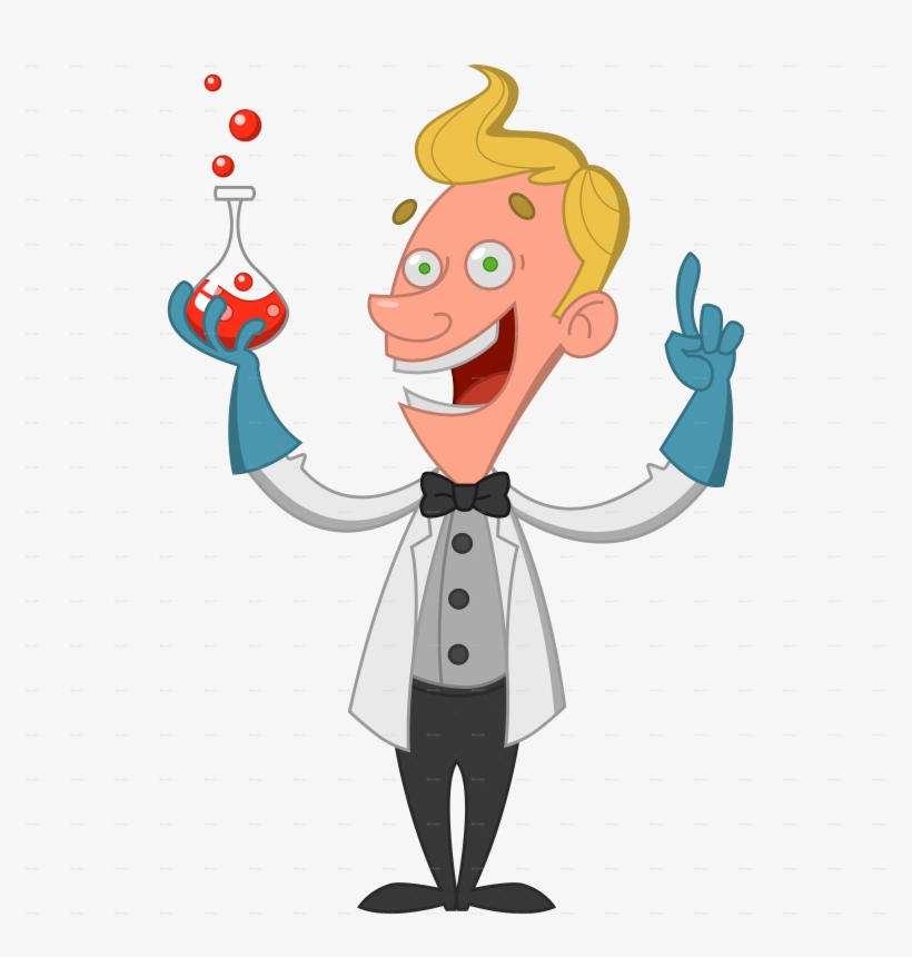 Cartoon Scientist Chemist - Scientist Cartoon Png, transparent png