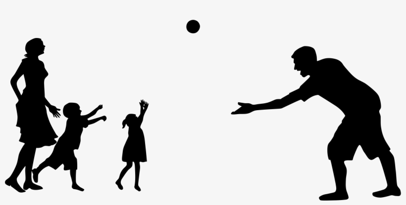 Family Fun Silhouette Icons Png - Family Playing Silhouette, transparent png