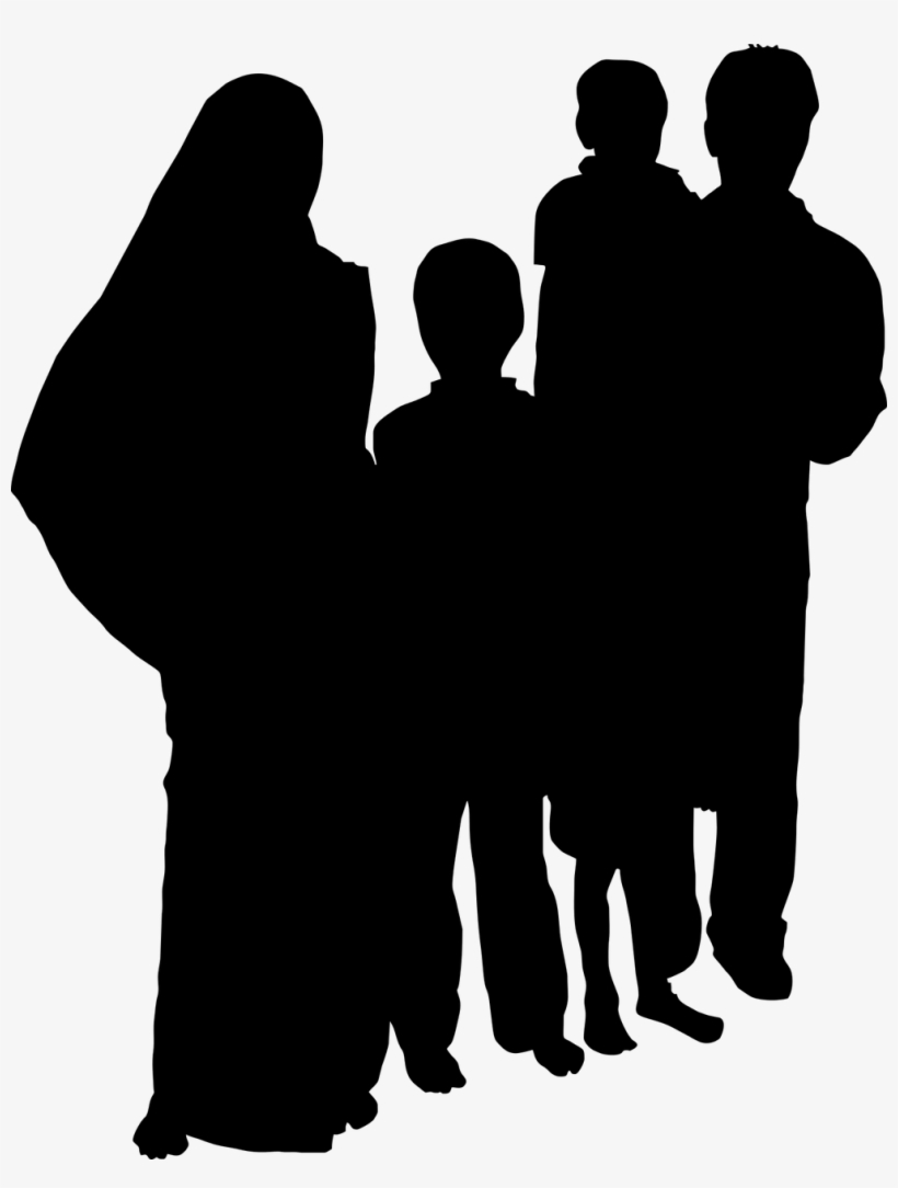 Indian Family Clipart Black And White - Couple Walking Silhouette Png, transparent png