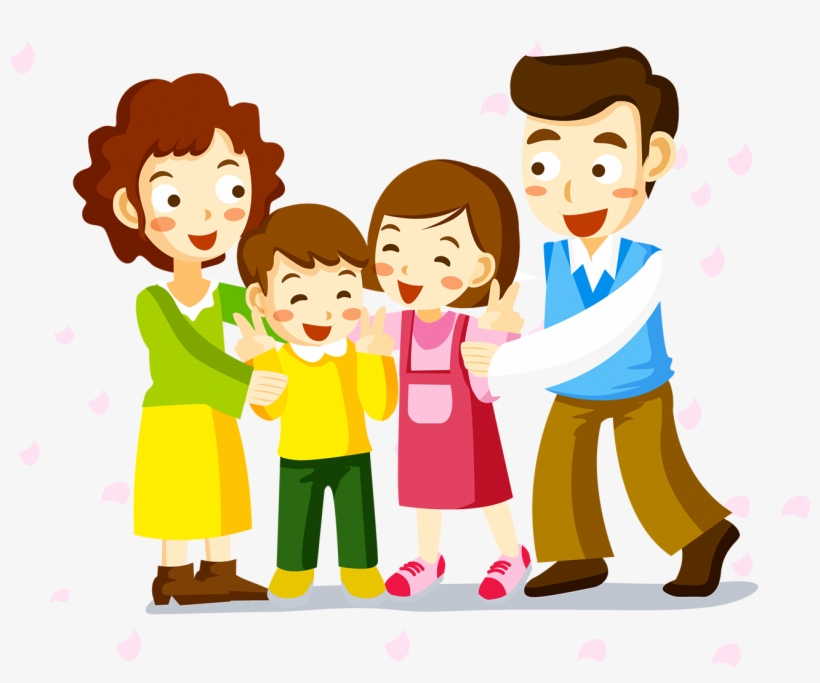 Cartoon Family Illustration, transparent png