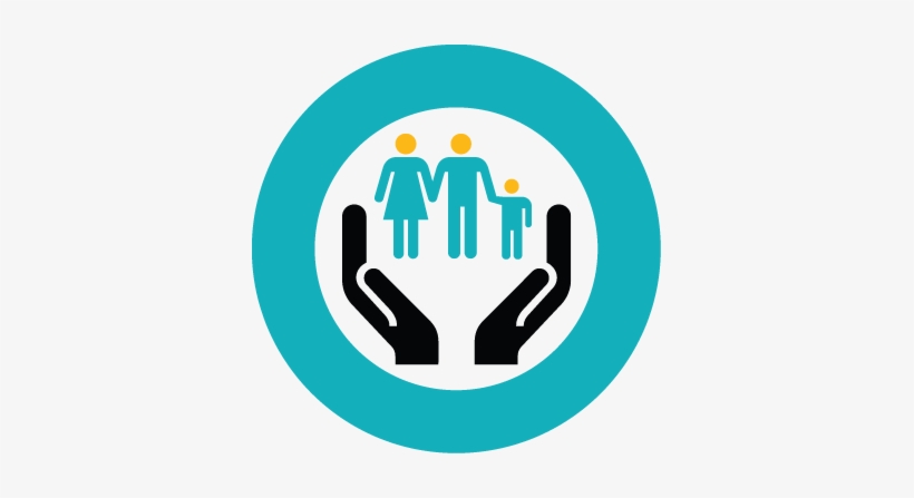 Blue Circle With Hands Holding A Family - Social Work Clip Art, transparent png