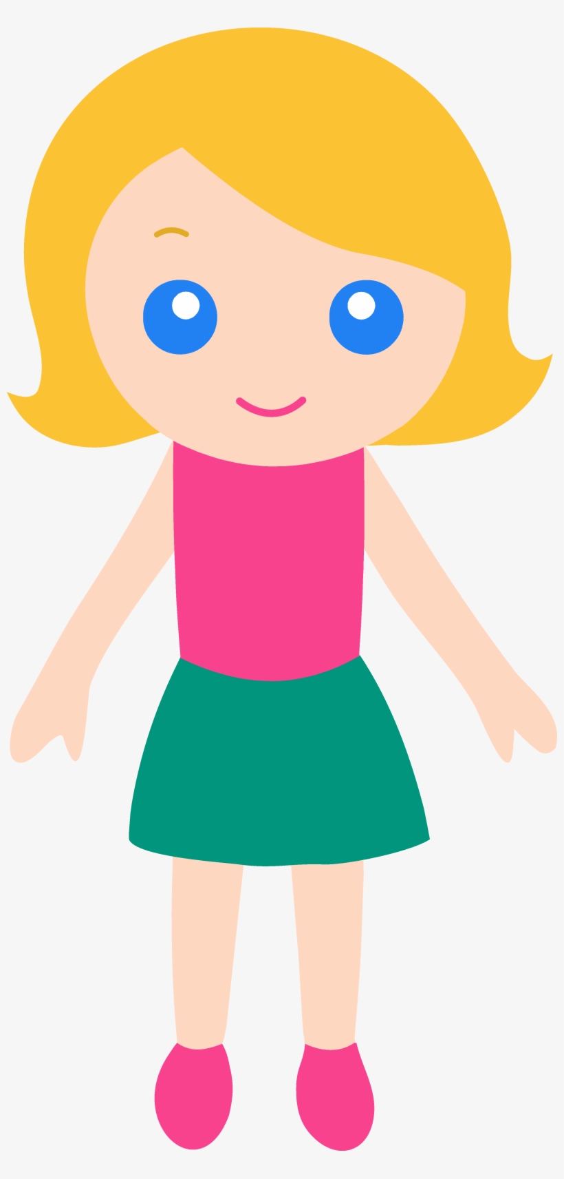 Little Girl Clipart Cartoon - Cartoon Girl With Blonde Hair, transparent png