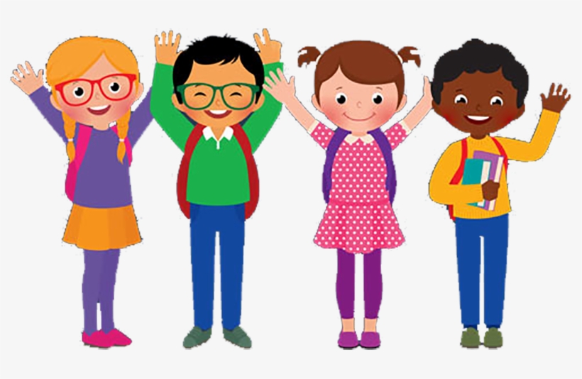 Cartoon Children Png Graphic Black And White Download - Group Of Cartoon Students, transparent png