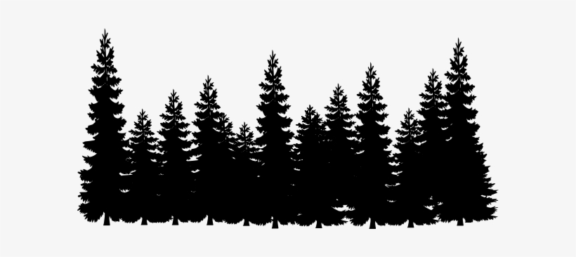 Wiggins Family Cabin - Pine Trees Silhouette, transparent png