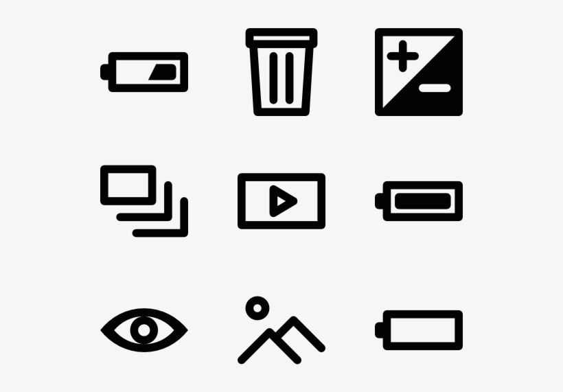 Lineal Camera Icons - Camera Battery Icon, transparent png