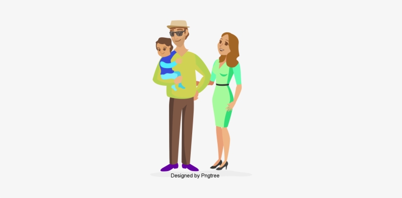Beautiful Cartoon Lovely Hand Painted Love Happy Family - Illustration, transparent png