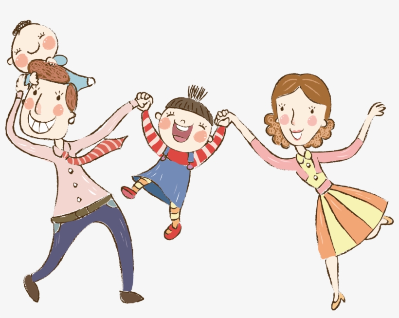 Download Png - Family Dancing Cartoon Png, transparent png