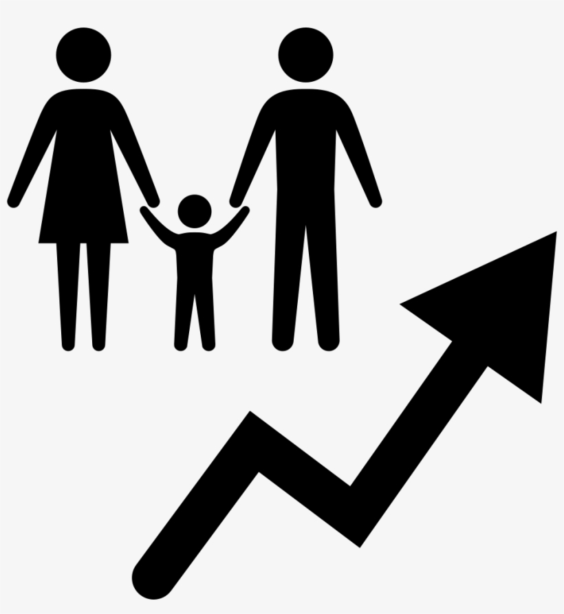 Family With Rising Arrow Comments - Socioeconomic Icon, transparent png