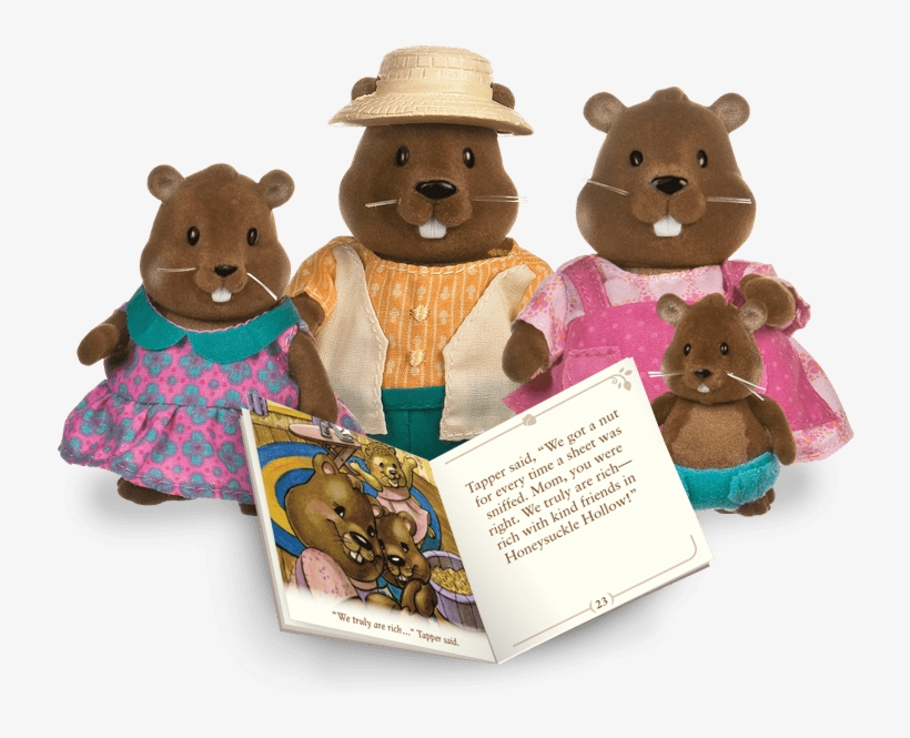 Li'l Woodzeez Beaver Family With Storybook, transparent png