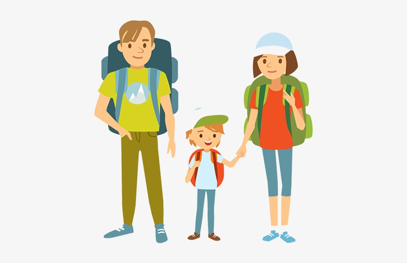 Cartoon Tourist Family - Tipo De Viajero Eres, transparent png