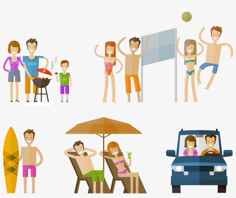Kisspng Cartoon Illustration Vacation Homes Character - Cartoon Family On Holiday, transparent png