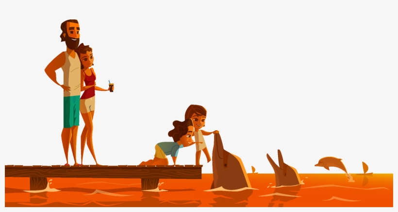 Pufferfish - Happy Family - Illustration, transparent png