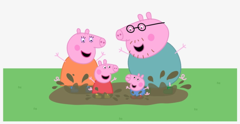 Pig's Garden, Get Creative With Our Unique Colouring - Wall Decal: Peppa Pig - Family Muddy Puddles Peel And, transparent png