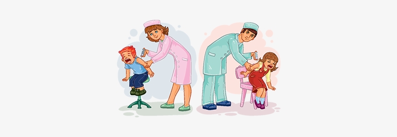 Set Illustrations Of Little Children Vaccinations, - Dibujos De Vacunas Animadas, transparent png