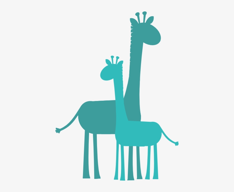 Baby Giraffe Family Clip Art At Clker - Teal Giraffe Baby Shower, transparent png