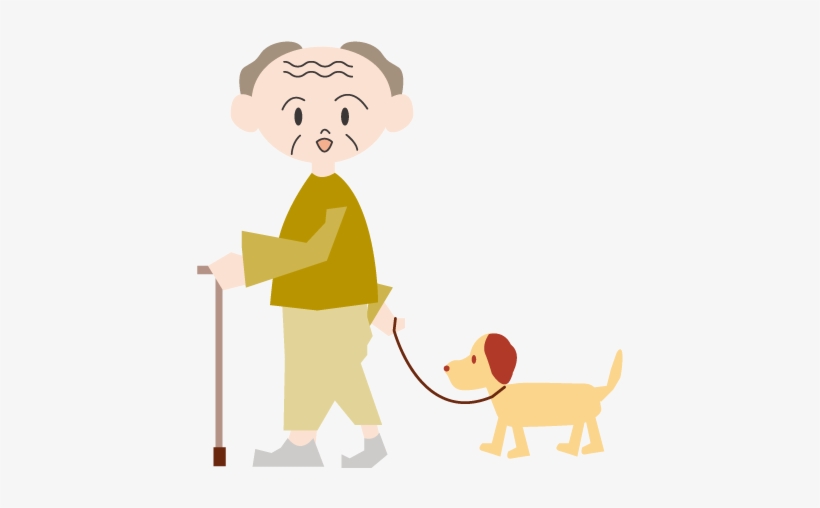 Dog Grandpa Using A Cane Male Free - Clip Art, transparent png