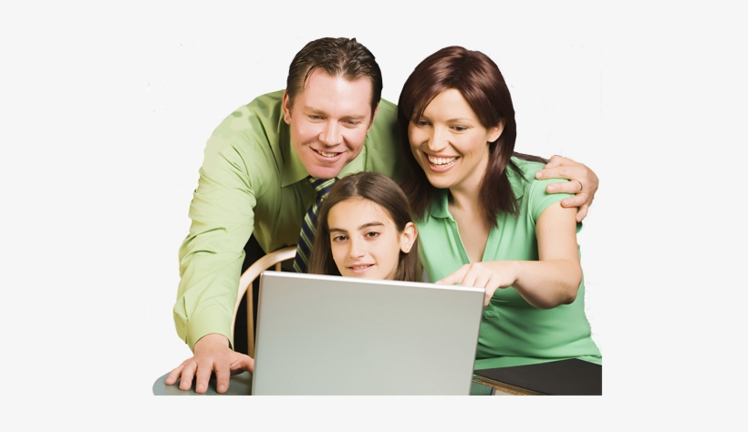 Family - Computer47 - Family With Computer Png, transparent png
