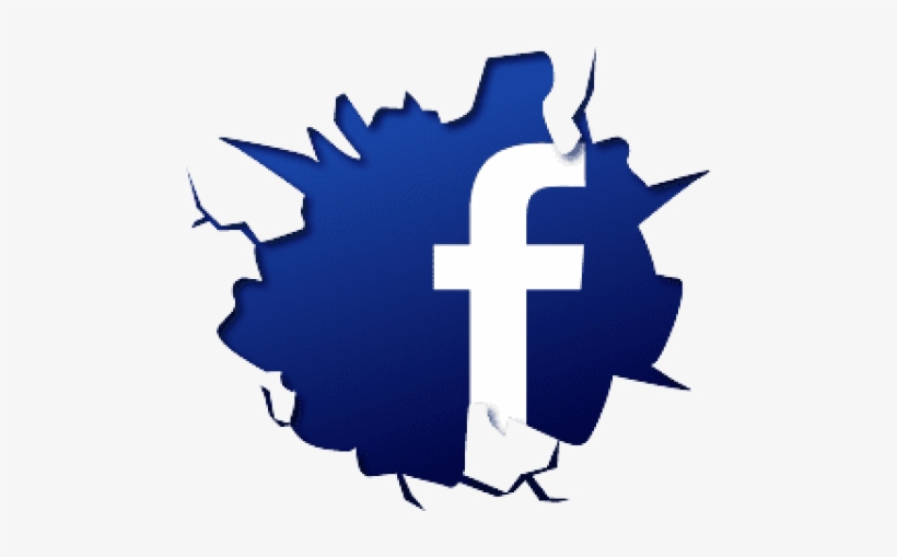 Free Png Facebook Logo Fb Crack Break Effect Png Images - Facebook Logo Cracked, transparent png