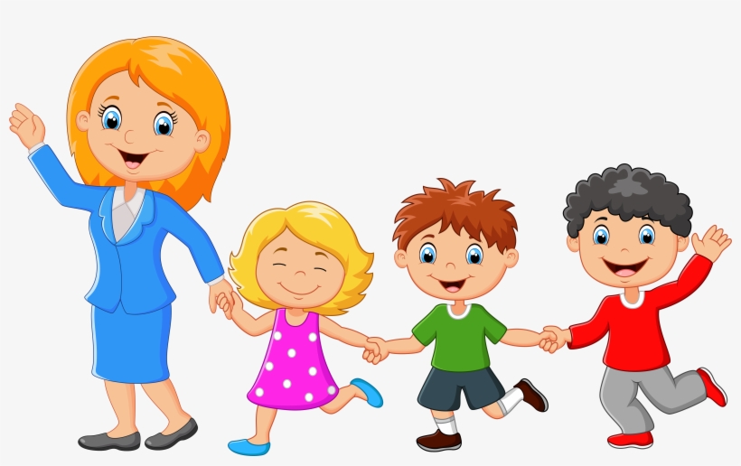 Clipart Resolution 6000*3609 - Single Mom Family Cartoon, transparent png