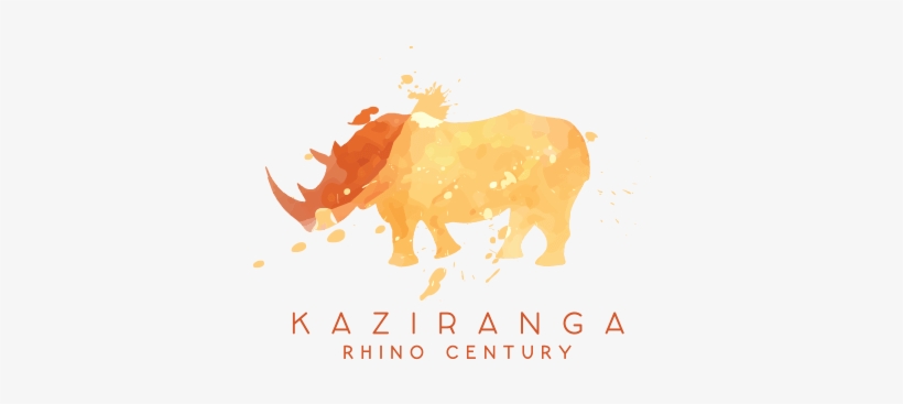 Kaziranga Rhino Century - Watercolor Logo, transparent png