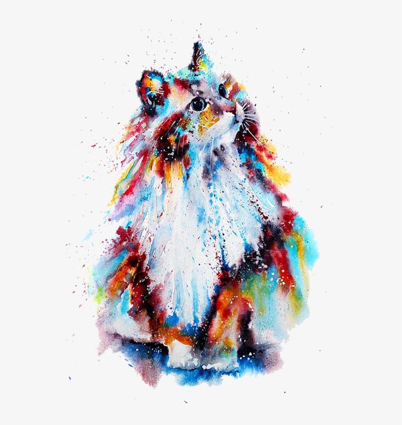 Watercolor Painting Drawing Illustration - Watercolor Drawing Of Cat, transparent png