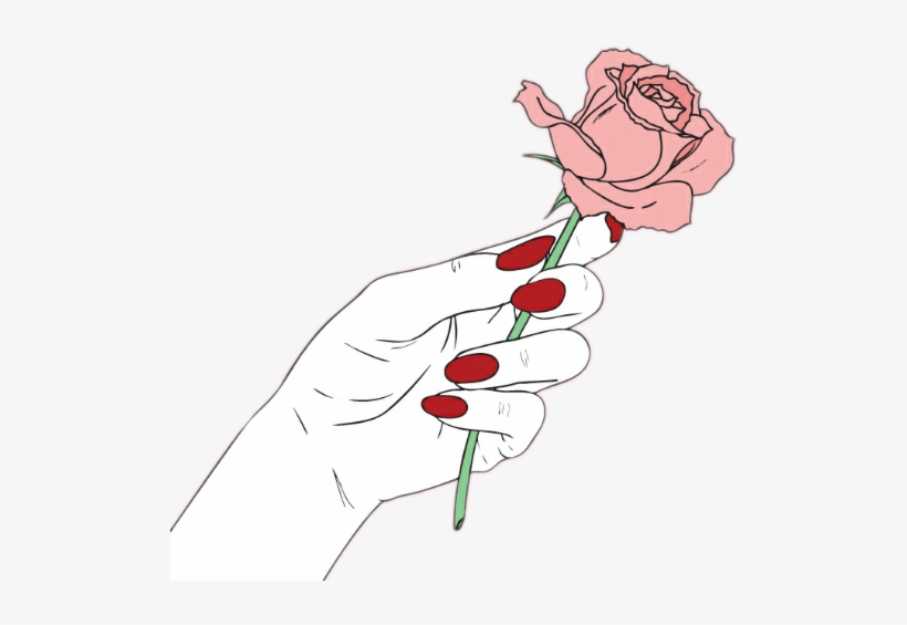 Hands Tumblr Flower Rose - Wallpaper, transparent png