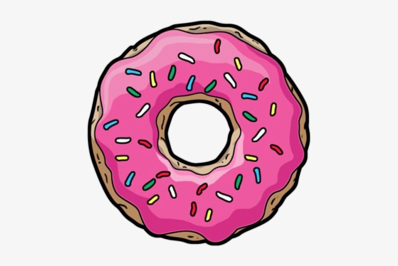 Drawn Doughnut Png Tumblr Transparent - Donut Simpsons, transparent png