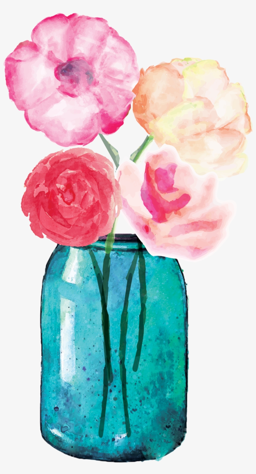 Freeuse Stock Lauren Baxter Flowers In A Mason Jar - Flower In Jar Png, transparent png