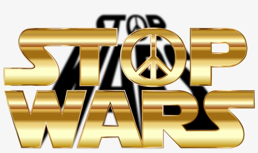 Stop Wars Peace Symbol Sign Star Wars Paro - Stoppen Sie Kriege Quadratischer Aufkleber, transparent png