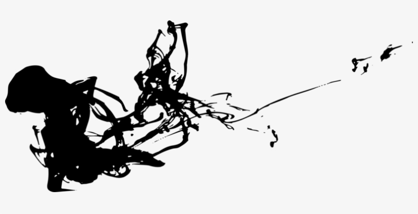 Watercolor Painting Art Drawing - Black Paint Smudge Png, transparent png
