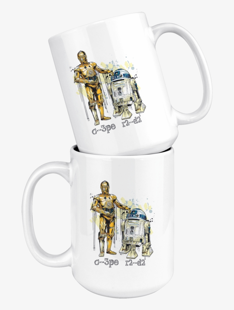 C3po And R2d2 Watercolor Mug Star Wars - C-3po, transparent png