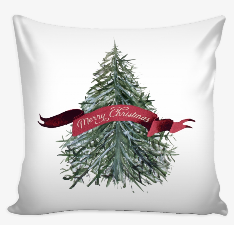 Exclusive Watercolor Christmas Tree Pillow Cover - Transparent Pillow Cute Png, transparent png