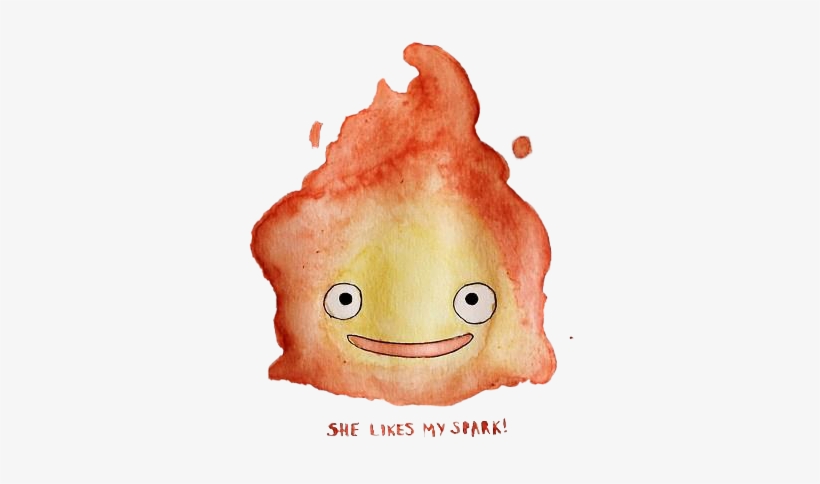 Howl's Moving Castle, Watercolor, And Calcifer Image - Howl's Moving Castle Watercolor, transparent png