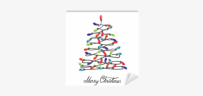 Christmas Tree Made Of Watercolor Light Bulbs - Christmas Day, transparent png