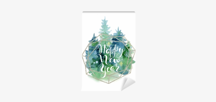 Christmas Tree Watercolor Card With Lettering Quote - Christmas Tree, transparent png