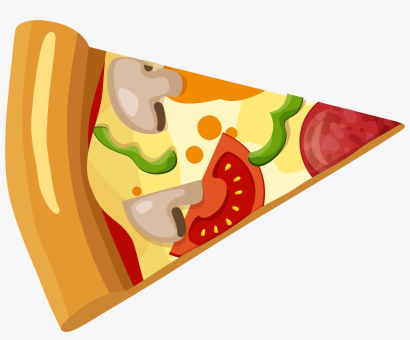 Graphic Transparent Library Heart Pizza Clipart - Pizza Flat Vector Png, transparent png