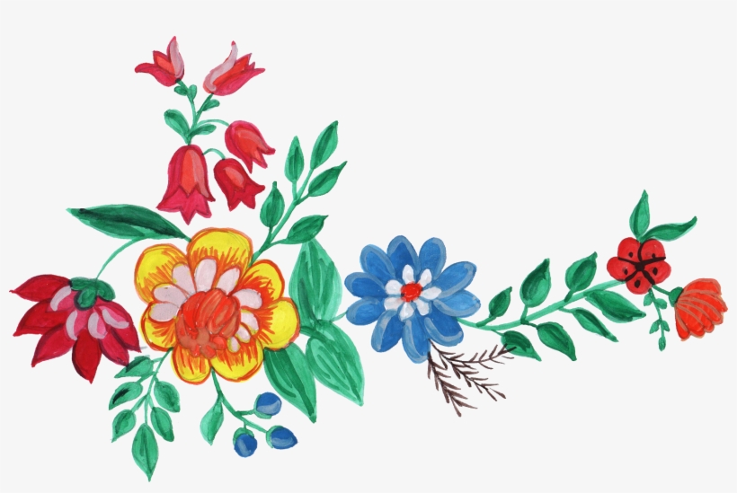 5 Watercolor Flower Corner Vol - Flower In Png Format, transparent png