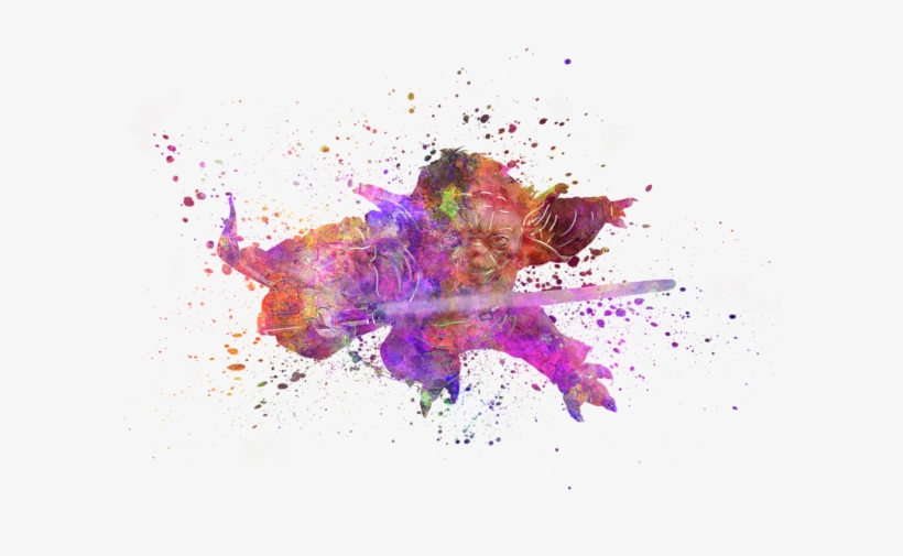 Bleed Area May Not Be Visible - Yoda Watercolor, transparent png