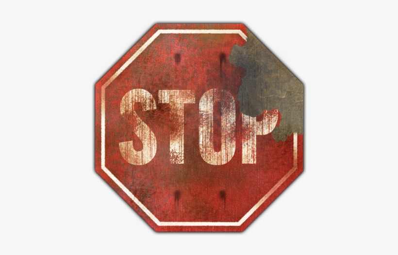 Here's A Stop Sign That One Might Find On The Ground - Emblem, transparent png