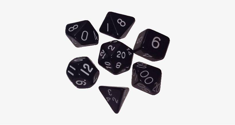 Clip Transparent Black Polyhedral Dice Set - Opaque Black 7 Dice Set Polyhedral, transparent png
