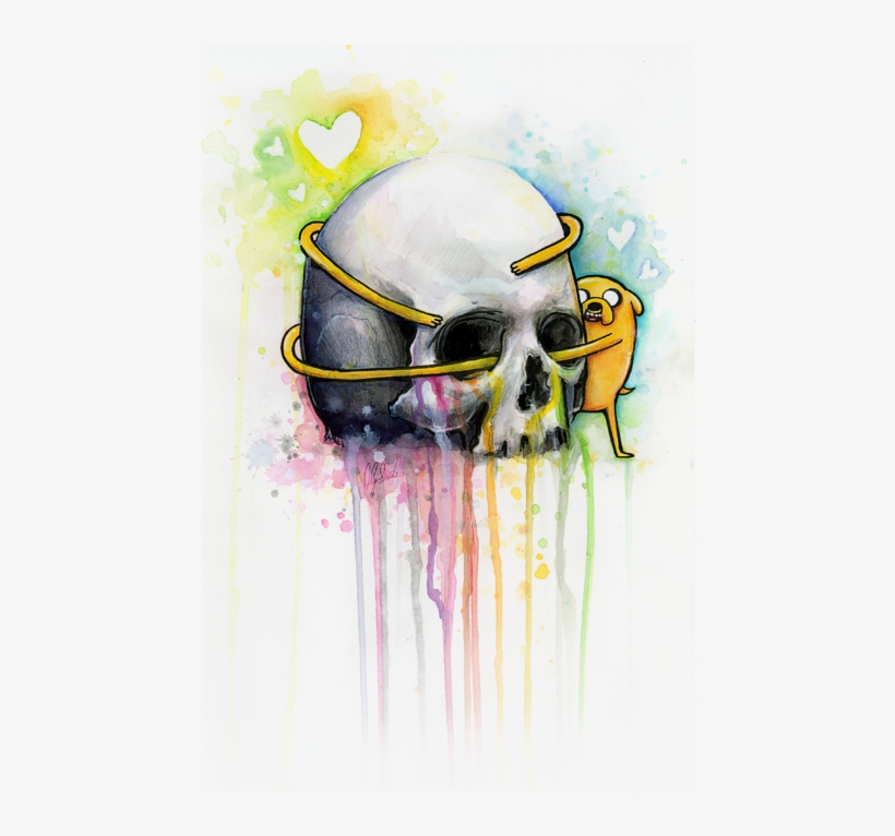 Graphic Transparent Library Adventure Jake Hugging - Jake The Dog And Skull Metal Print, transparent png