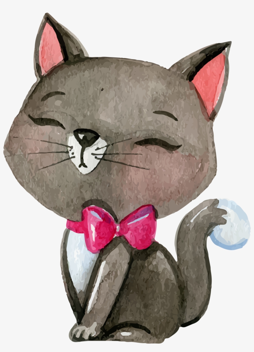 Siamese Cat Kitten Puppy Watercolor Painting Christmas - Watercolor Cartoon Cat, transparent png