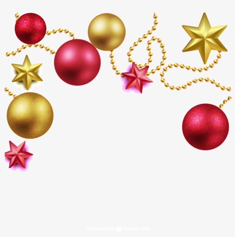 Gold Red Sphere Christmas Png - Christmas Decoration Gold Vector Png, transparent png