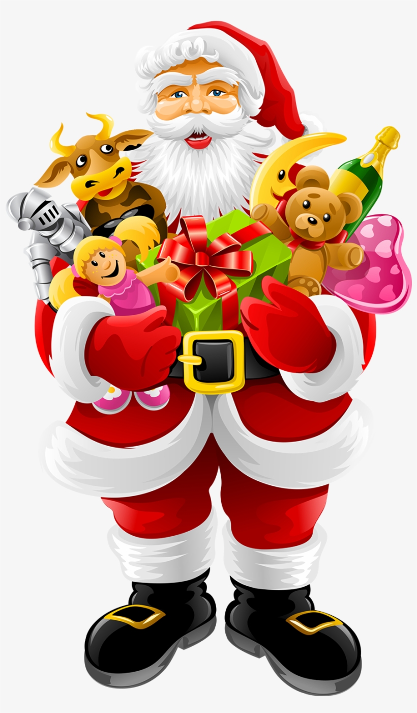 Santa Claus Holding Gifts Png Image - Merry Christmas Card Ideas Santa Claus, transparent png