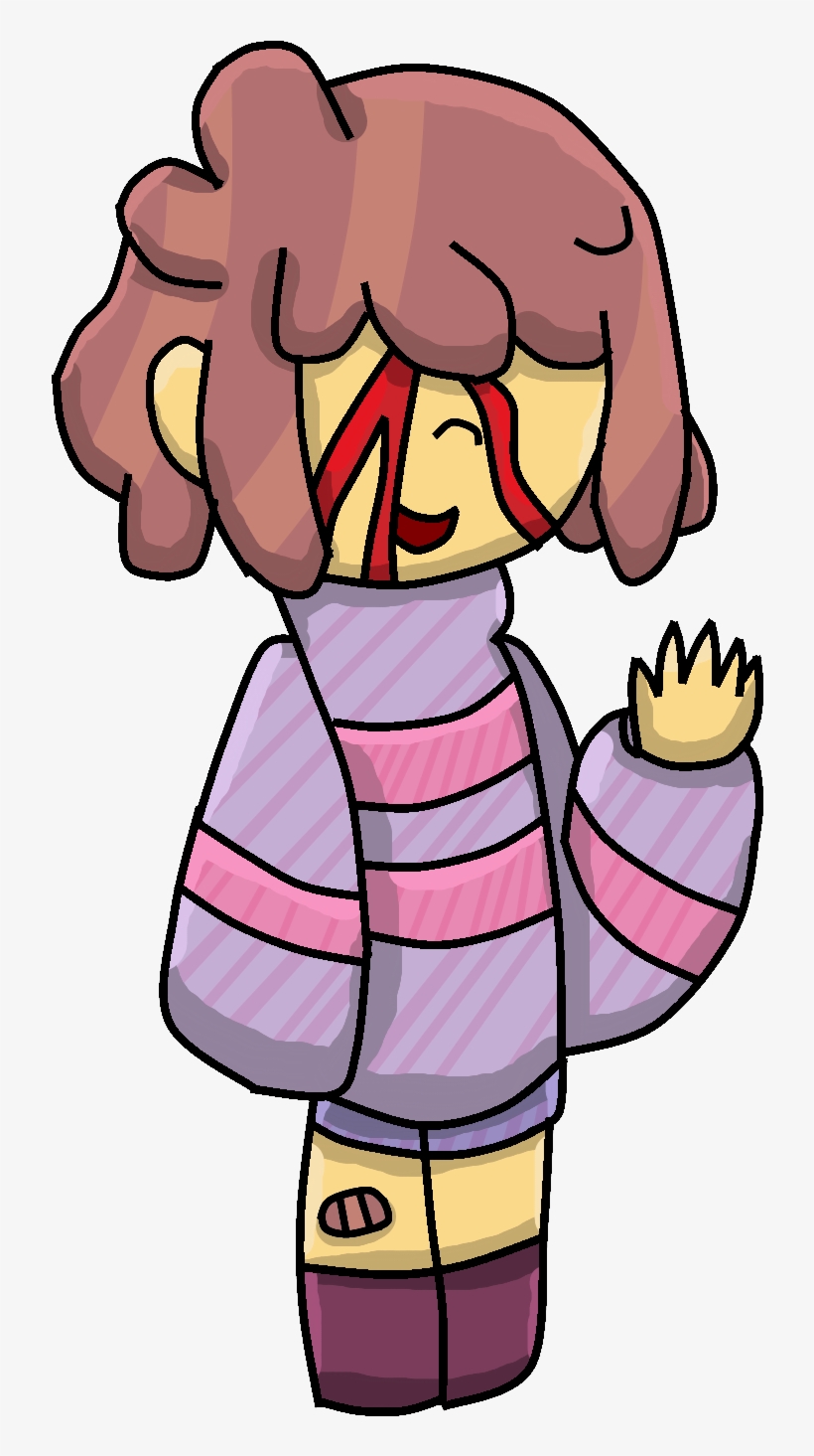 Hi I Was Bored So I Drew This Picture Of Frisk Waving, - Cartoon, transparent png