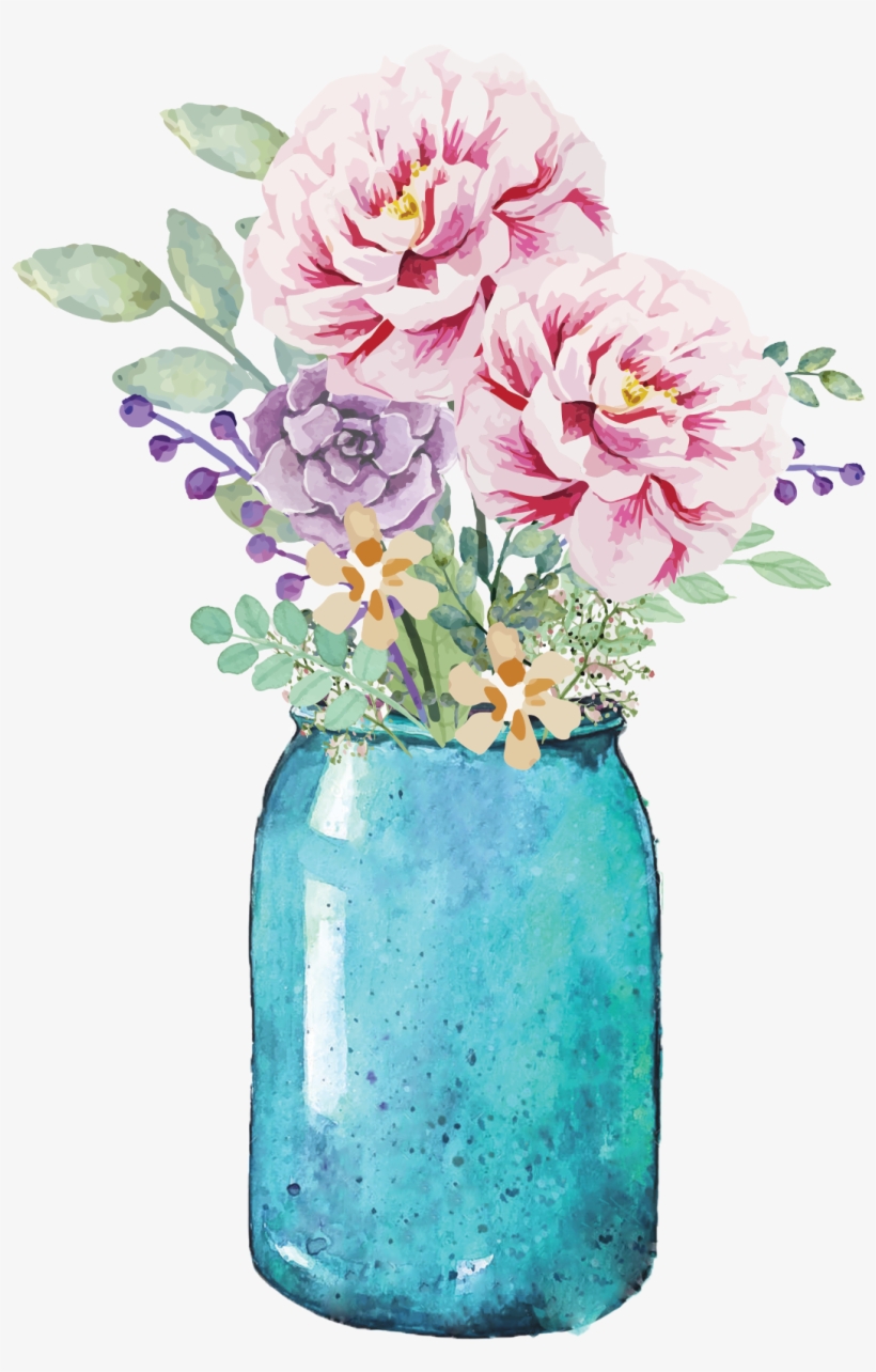 Lauren Baxter Flowers In - Mason Jar Flowers Png, transparent png