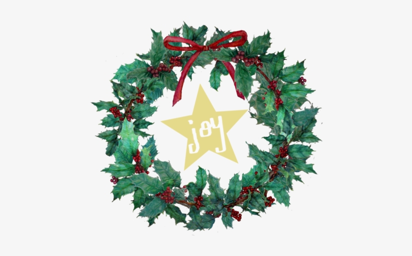 Mistletoe And Holly Hand-painted Printables - Wreath, transparent png